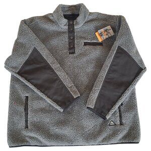 Ridgecut Toughwear Mens Sherpa Fleece Pullover 2XL Gray With Black Warm Workwear